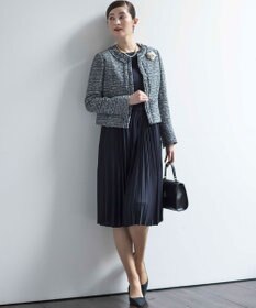 組曲 L 【KUMIKYOKU NAVY】ジャージーコンビプリーツ ワンピース
