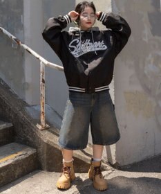 WEGO 【ユニセックス着用ITEM】2WAYフードワッペンスタジャン