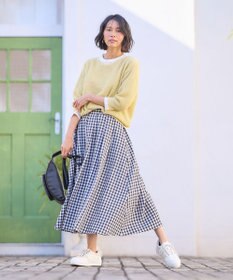 ANY 【ウエストゴム】ギンガムフレアスカート
