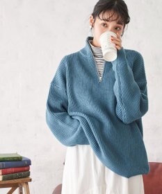 WEGO オーバーフィットハーフジッププルオーバー