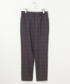 J.PRESS LADIES L 【洗える】T/Rアルガンシルクチェック テーパード パンツ