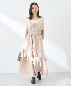 earth music&ecology ラッフルティアードキャミワンピース