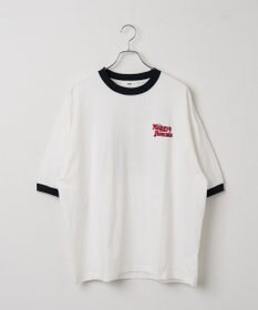 WEGO モチーフ刺繍リンガーT