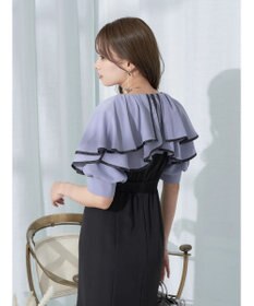 earth music&ecology パイピング衿付きドッキングワンピース