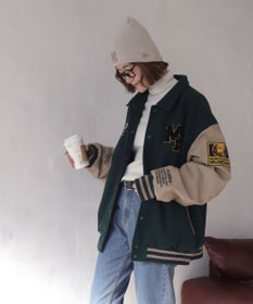 WEGO 【25年秋冬新作/ユニセックス着用ITEM/SMLサイズ展開】メルトンワッペンスタジャン