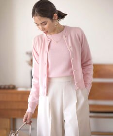 組曲 L 【アンサンブル対応可】ピュアカシミヤ ビジューカーディガン