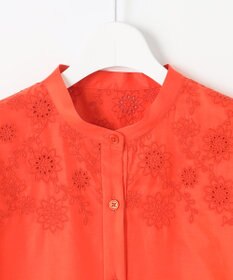 自由区 【カタログ掲載・接触冷感・洗える】エンブロイダリーローンシャツ ブラウス