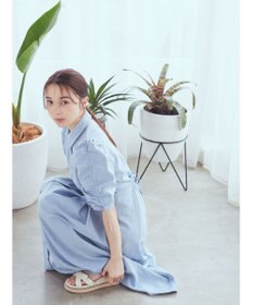 earth music&ecology 袖ドロストシャツワンピース