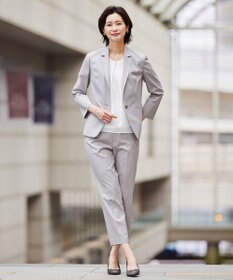 J.PRESS LADIES 【セットアップ対応・洗える・撥水・防汚】コットンFITTYシャーク テーラード ジャケット