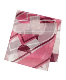 MOONBAT 【シルク100%】FURLA (フルラ) アーチロゴ 幾何学柄 シルクシフォンプリントスカーフ 150cm×35cm 手洗い可能