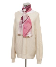 MOONBAT 【シルク100%】FURLA (フルラ) アーチロゴ 幾何学柄 シルクシフォンプリントスカーフ 150cm×35cm 手洗い可能