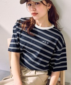 ANY リンガーTシャツ ネイビーボーダー