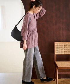 ANY SIS S 【洗える】かさねシャーリング ブラウス