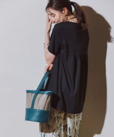 ANY L 【汗ジミ防止加工】シルケットスムースバックギャザーチュニック