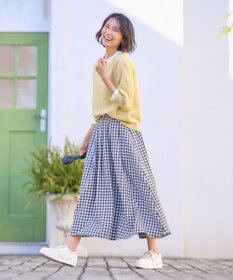 ANY 【ウエストゴム】ギンガムフレアスカート