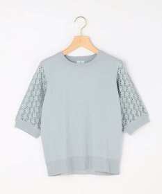 組曲 【先行予約】コットンフラワーレーシープルオーバー ニット