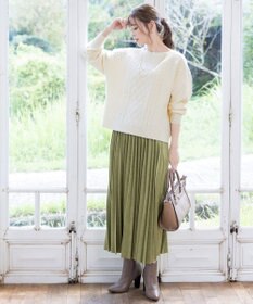 Tiaclasse 【洗える】ケーブル編みドルマンニットトップス