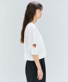 BEIGE， 【洗える】DUOMO / コットンスリットスリーブトップス