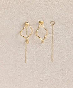 Phoebe 2wayグレースツイストラインイヤリング　ゴールド