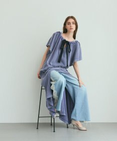 GRACE CONTINENTAL サイドレースデニムパンツ