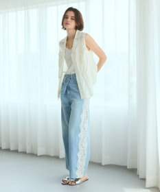 GRACE CONTINENTAL サイドレースデニムパンツ