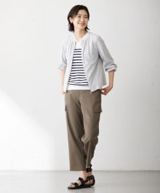 J.PRESS LADIES L 【洗える】ツイルライトストレッチ テーパード カーゴ パンツ