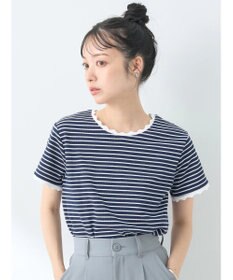 earth music&ecology バイカラースカラッププルオーバー