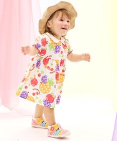 MIKI HOUSE HOT BISCUITS 【48-54cm】 麦わら風 リボン付きハット