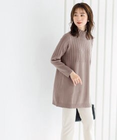 Tiaclasse L 【洗える】もっちり柔らかいハーフリブニットチュニック