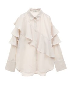 earth music&ecology アシメラッフルシャツ