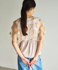 GRACE CONTINENTAL 刺繍ケープニットトップ