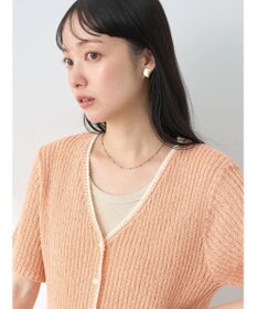 earth music&ecology バイカラーＶネックカーディガン