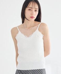 earth music&ecology レースリブキャミソール