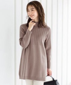 Tiaclasse L 【洗える】もっちり柔らかいハーフリブニットチュニック
