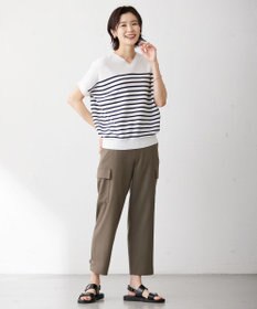 J.PRESS LADIES L 【洗える】ツイルライトストレッチ テーパード カーゴ パンツ