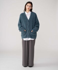 WEGO 【2025秋冬新作/ユニセックス着用ITEM/SMLサイズ展開】フェザーニットカーディガン