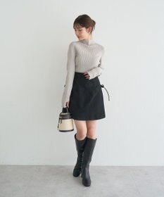 earth music&ecology サイドレースアップミニスカート