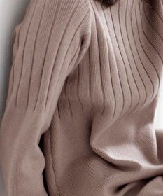 Tiaclasse L 【洗える】もっちり柔らかいハーフリブニットチュニック