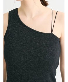 Green Parks カップ付きアシンメトリーラメタンクトップ