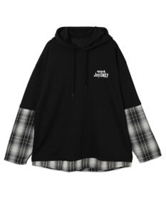 WEGO チェックレイヤードパーカー