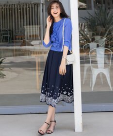 組曲 シアーニット フリルカーディガン