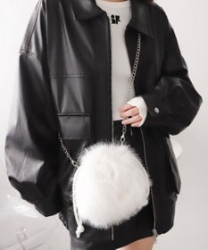 WEGO ファー巾着チェーンショルダー