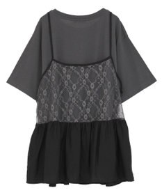 Green Parks ＳＥＴ２点フォトＴシャツ＋レースキャミビスチェ