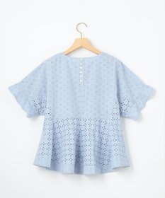 組曲 L 【WEB限定カラーあり】エンブロイダリーレース ペプラムブラウス