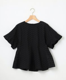 組曲 【WEB限定カラーあり】エンブロイダリーレース ペプラムブラウス