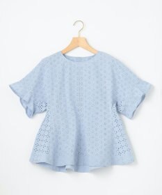 組曲 L 【WEB限定カラーあり】エンブロイダリーレース ペプラムブラウス