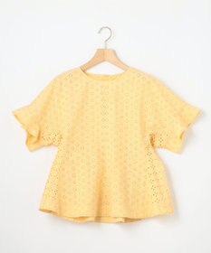 組曲 【WEB限定カラーあり】エンブロイダリーレース ペプラムブラウス