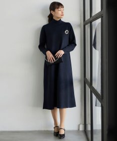 ICB L ウールブレンドスムース ハイネックワンピース