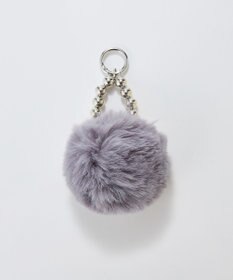 Phoebe メタルボールファーバッグチャーム　グレー