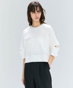 BEIGE， 【洗える】DUOMO / コットンスリットスリーブトップス